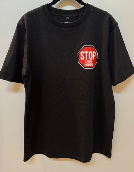 STOP EATING ANIMALS [Unisex] T-SHIRT [organic & fairwear] / 2 Versions available (8394445685003)