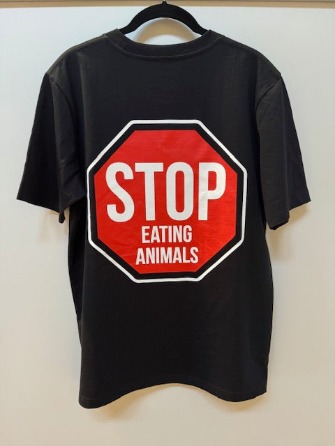 STOP EATING ANIMALS [Unisex] T-SHIRT [organic & fairwear] / 2 Versions available (8394445685003)