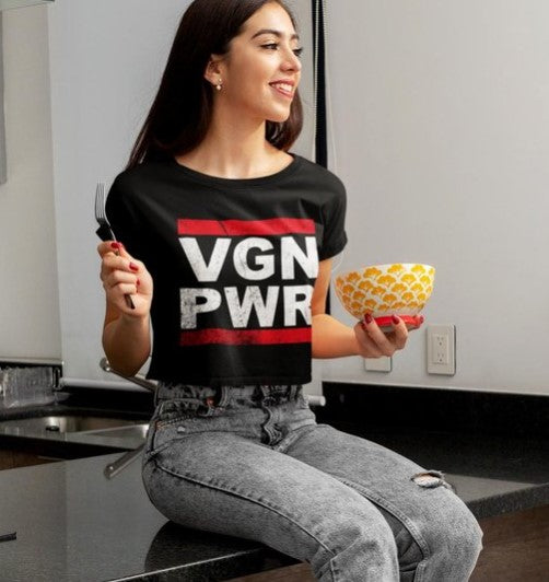 VGN PWR CROPPED T-SHIRT (WOMEN) - [organic & fairtrade] (6895118155821)