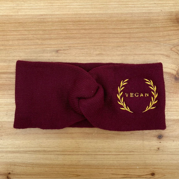 VEGAN -live for something or die for nothing- [burgundy] HEADBAND (8326768066827)